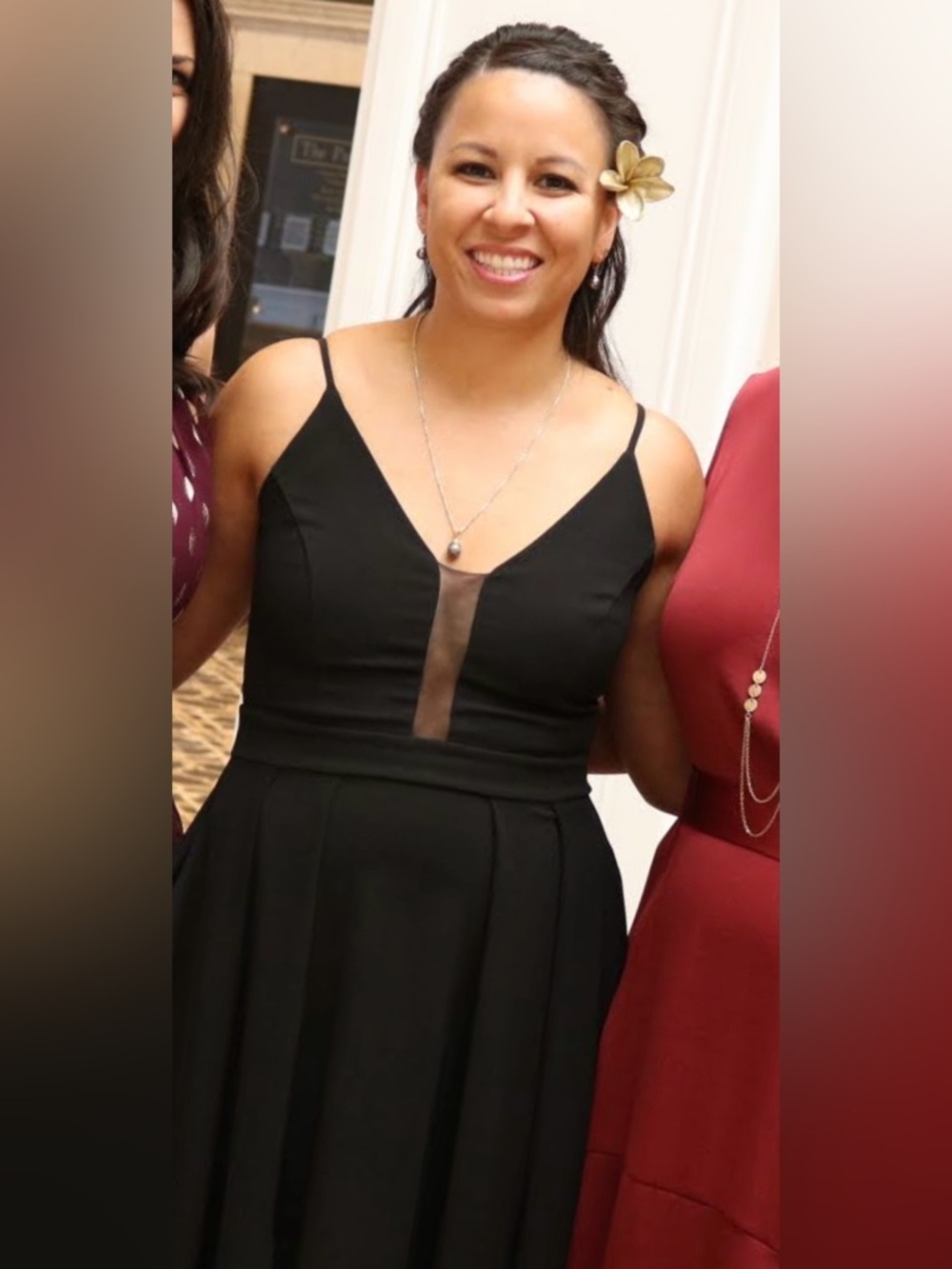 Windsor Black Spaghetti Strap Prom Gown